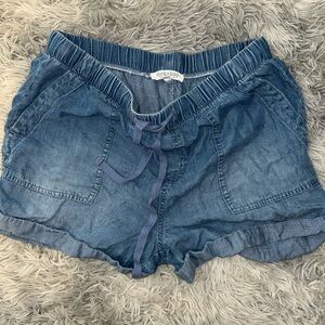 Workshop Republic Clothing Blue Jean Shorts Elastic Waistband